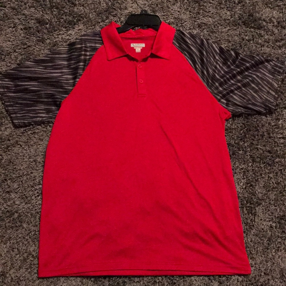 Red and Gray Polo Shirt